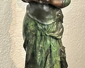 Morrau bronze sculpture. Girl with flowers