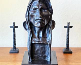 Bronze bust after Frederic Remington’s “The Savage”