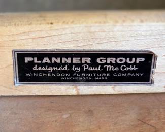 Paul McCobb Planner Group MCM end tables and coffee table with literature