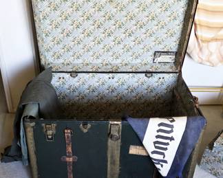 Vintage steamer trunk which held an unbelievable collection of historical pieces and militaria