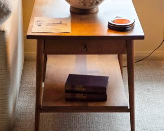 Paul McCobb Planner Group MCM end tables and coffee table with literature