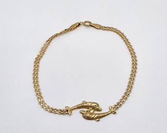 14k gold dolphin bracelet