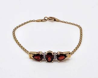 Alwand Vahan 14K Gold Garnet Diamond Bracelet