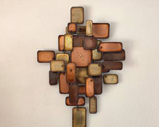 Mid Century Brutalist wall clock