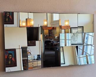 Neal Small "Slopes" vintage faceted mirror