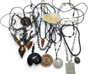 Carved Stone Mother Of Pearl More Beaded Stone Necklaces
