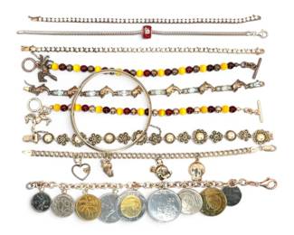 Sterling Silver Charm Bracelets Tennis Bracelets 164g Total
