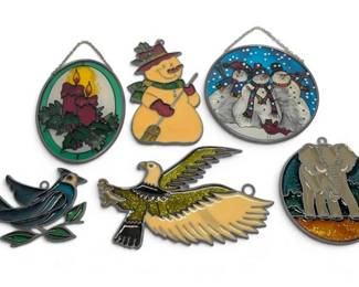 Makit Bakit Faux Stained Glass Snowman, Birds More