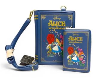 BNWT Loungefly Disney Alice in Wonderland Classic Book Convertible Bag Matching Wallet