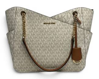 Michael Kors Monogram Jet Set Large Signature Shoulder Bag