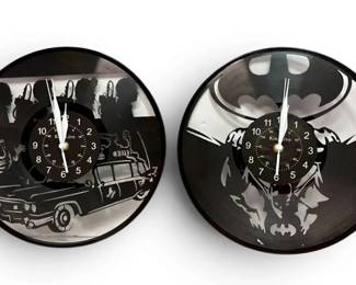 Batman Ghostbusters Vinyl Clocks