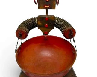 Wooden Robot Bowl Holder