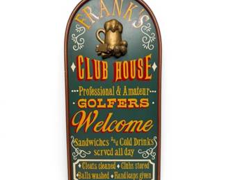 Franks Clubhouse Golf Wall Sign Decoration