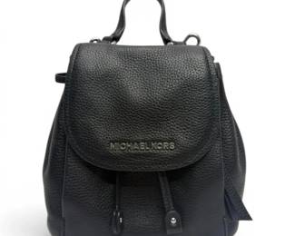 Michael Kors Riley Mini Backpack, Black Pebbled Leather