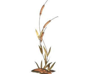 Vintage Metal Cattail Wall Art