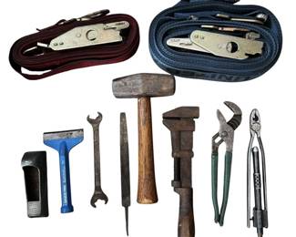 Miscellaneous Vintage Tools and Ratchet Straps