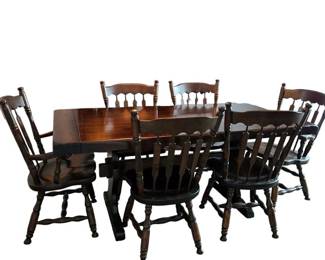 Country Americana Style Wood Dining Group 7pc