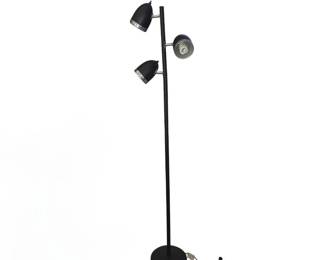 Black Metal Tree Floor Lamp Features 3 Adjustable Spot Heads for Versatile Lighting