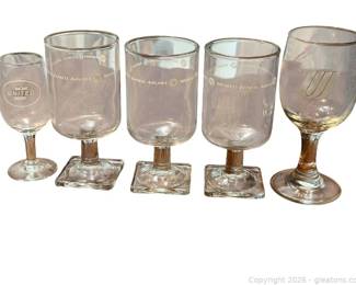 United Airlines Branded Wine and Cordial Glasses