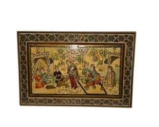 Persian Khatamkari Jewelry Box featuring Intricate Micro Mosaic Inlay Work