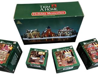 5 Piece Trim a Home Holiday Memories Christmas Village Pieces