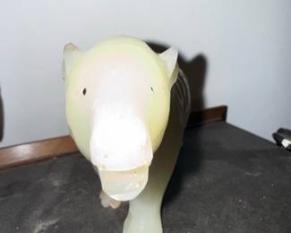 Hand-Carved White Onyx Polar Bear Figurine