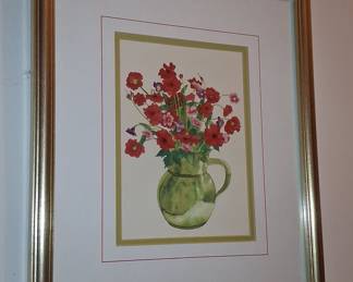Geranium Still Life Watercolor Painting