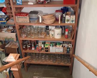 Vintage Pine Wood Pantry Shelving Unit
