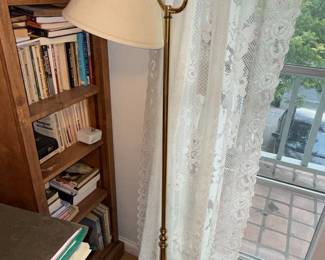 Vintage Brass Swing-Arm Floor Lamp