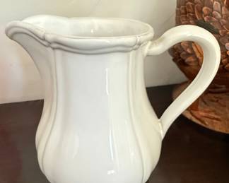 World Market White Ceramic Pitcher Made in Portugal