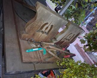 Vintage Wooden Garden Bench Ends