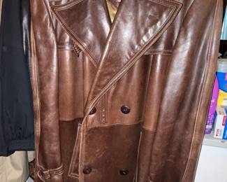 Vintage Cortefiel Leather Trench Coat