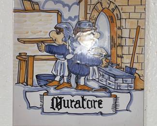 Vintage Italian 'Muratore' Occupational Ceramic Tile