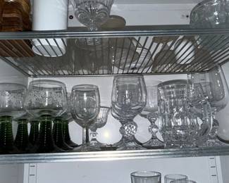 Vintage German Roemer Wine Glasses and Mixed Barware Collection