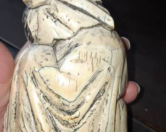 Carved Ivory Netsuke of a Sleeping Sage (Li Bai)
