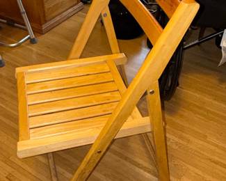 Vintage Wooden Slatted Folding Chair