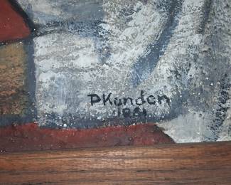 Original Oil Painting, Signed P. Kunden, 1964