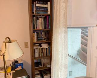 Tall Narrow Solid Wood Open Bookcase