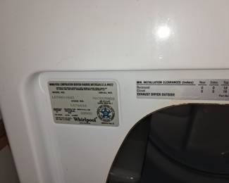 Whirlpool Gas Dryer Model LG7681XSW3