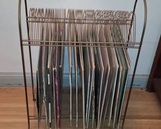 Vintage Mid-Century Modern Wire LP Record Rack