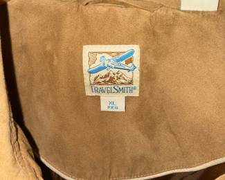 Vintage TravelSmith Tan Suede Leather Jacket