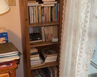 Tall Narrow Solid Wood Open Bookcase