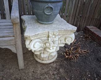 Corinthian Style Cast Stone Garden Pedestal