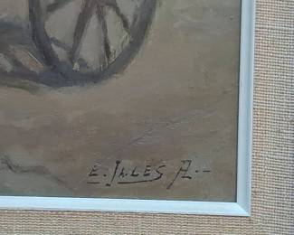 Aladár Edvi Illés, Donkey and Cart Oil Painting