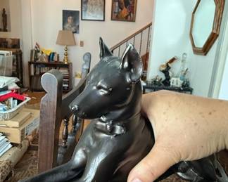 Vintage Cast Iron Doberman Pinscher Doorstop