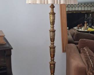 Vintage Brass Dragon Floor Lamp