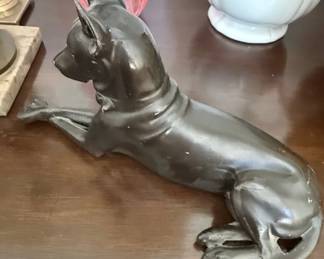 Vintage Cast Iron Doberman Pinscher Doorstop