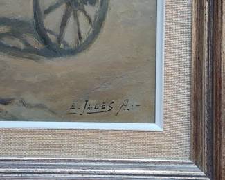 Aladár Edvi Illés, Donkey and Cart Oil Painting
