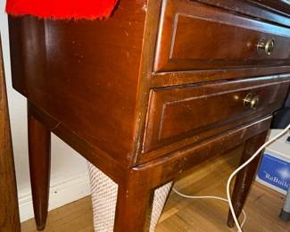 Mid-Century Willett Transitional Cherry Two-Drawer Nightstand