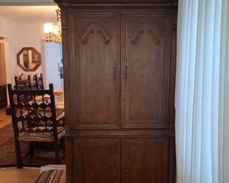Howard Miller Clock-Top Armoire/Display Cabinet